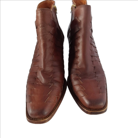 Free People Brown Leather Ankle Boots Size 9 - Picture 5 of 15